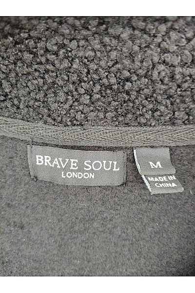 BRAVE SOUL Pánská černá mikina se zipem u krku sherpa Velikost M | BRAVE SOUL | obrázek 5