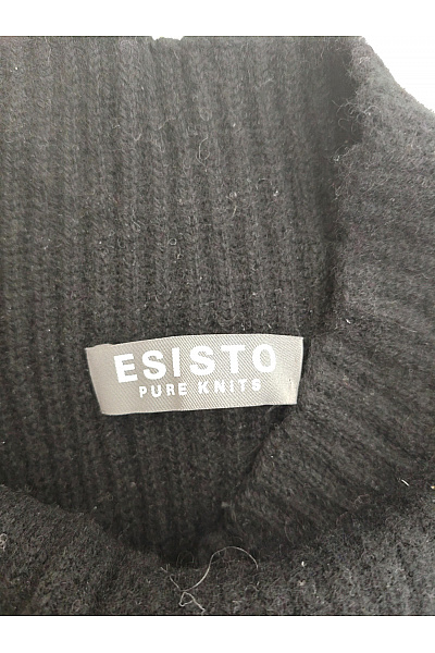 ESISTO Černé vlněné pletené šaty bez rukávů se stojáčkem Velikost L | ESISTO | obrázek 4