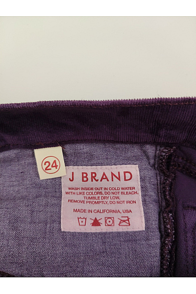 J BRAND Fialové manšestrové kalhoty s kapsami Velikost 24 | J BRAND | obrázek 3