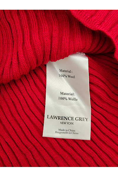 LAWRENCE GREY Červený vlněný žebrovaný rolák Velikost EU 36 | LAWRENCE GREY | obrázek 4