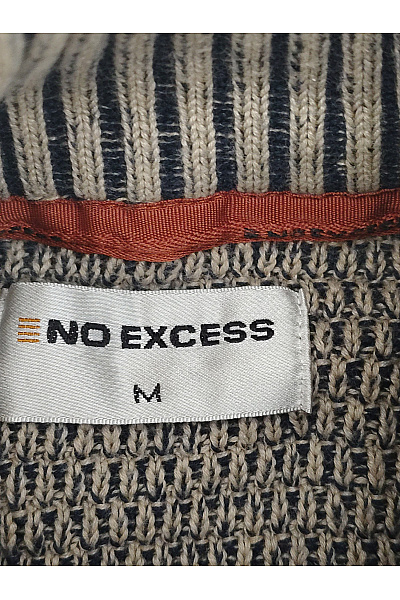 NO EXCESS Pánský pletený svetr na zip se stojáčkem béžový Vel. M | NO EXCESS | obrázek 5