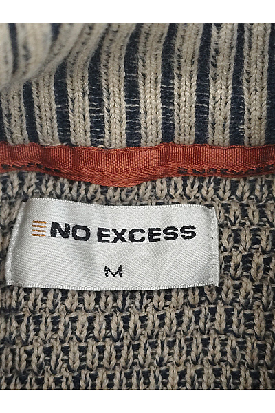NO EXCESS Pánský pletený svetr na zip se stojáčkem béžový Vel. M | NO EXCESS | obrázek 6