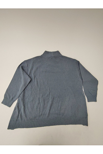 monari Šedý vlněný pulovr z jačí vlny oversized se stojáčkem Vel. DE 46 | monari | obrázek 7