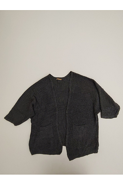 ZAUBERSTERN Šedý Pletený Kardigan Oversized Vel. XXL