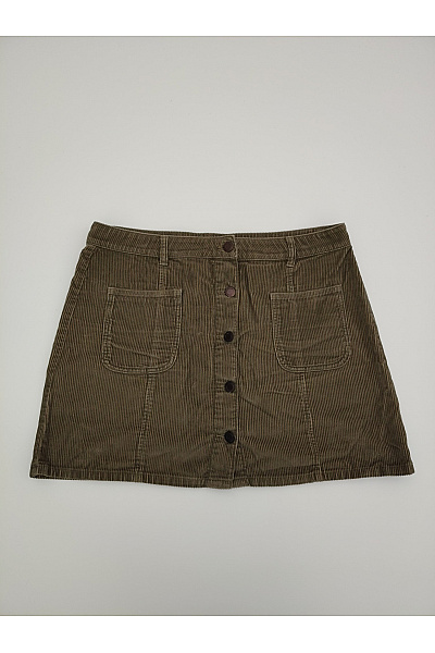 Next Khaki bavlněná mini sukně s knoflíky a kapsami Velikost UK 16 | Next | obrázek 2