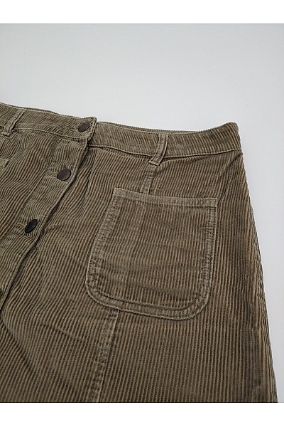 Next Khaki bavlněná mini sukně s knoflíky a kapsami Velikost UK 16 | Next | obrázek 3