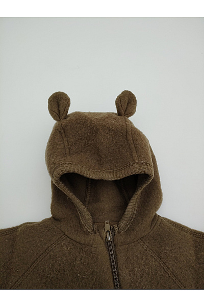 Mikk-line Dětská merino kombinéza s kapucí khaki Vel. EU 68 | mikk-line | obrázek 4