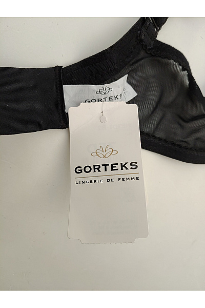 GORTEKS Černá krajková kosticová podprsenka s průsvitnými detaily Velikost EU 75D | GORTEKS | obrázek 9