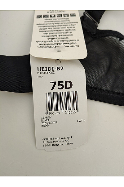 GORTEKS Černá krajková kosticová podprsenka s průsvitnými detaily Velikost EU 75D | GORTEKS | obrázek 10