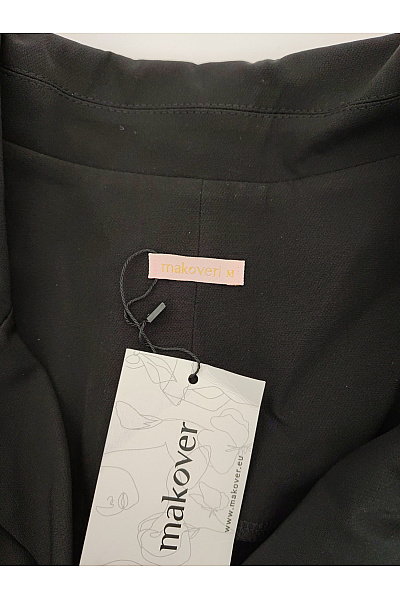 Makover Černé elegantní pouzdrové blejzrové mini šaty s řetízkem Velikost M | makover | obrázek 6