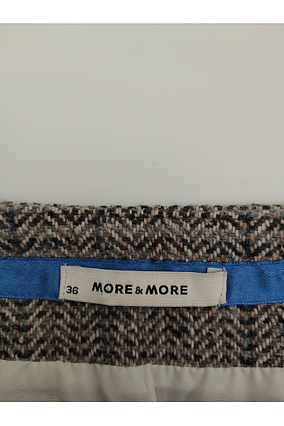 MORE & Hnědá vlněná mini sukně kostkovaná Vel. EU 36 | MORE & MORE | obrázek 4