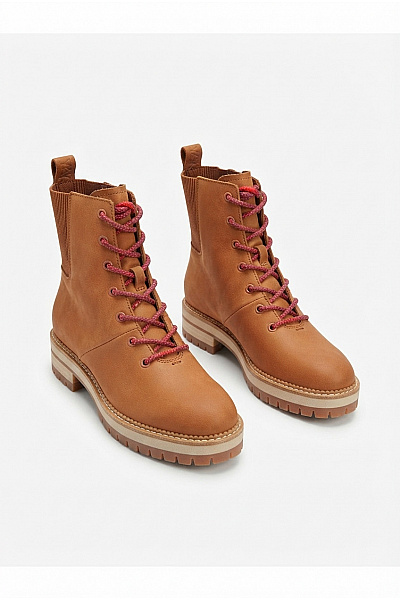 TOMS Hnědé Kotníkové šněrovací Boty S Platformou Vel. US 7.5