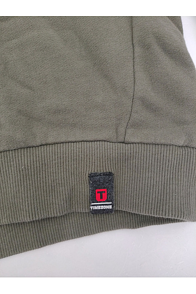 TIMEZONE Pánská khaki mikina crewneck bez potisku Velikost XL | TIMEZONE | obrázek 3