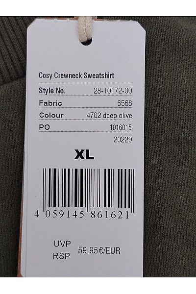 TIMEZONE Pánská khaki mikina crewneck bez potisku Velikost XL | TIMEZONE | obrázek 8