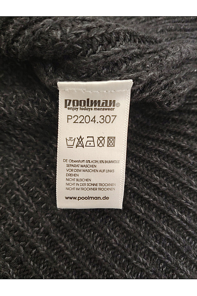 Poolman Černý pánský pletený pulovr se stojáčkem na zip Vel. XL | Poolman | obrázek 3