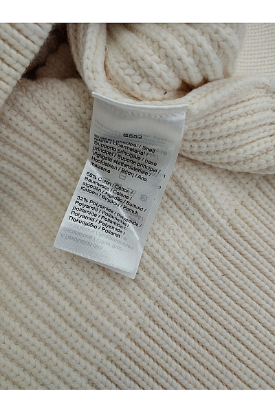 LACOSTE Béžový bavlněný pletený pulovr oversized Velikost FR 8 | LACOSTE | obrázek 7