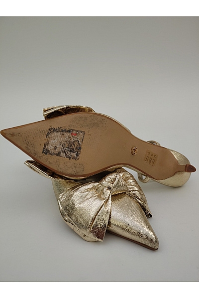 Lipsy Zlaté elegantní společenské lodičky s mašlí a volnou patou Vel. 5/38 | Lipsy | obrázek 3