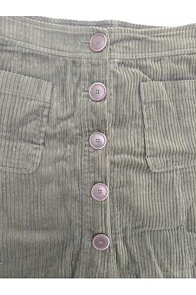 ZARA Bavlněná khaki mini sukně s knoflíky a kapsami Velikost L | ZARA | obrázek 3