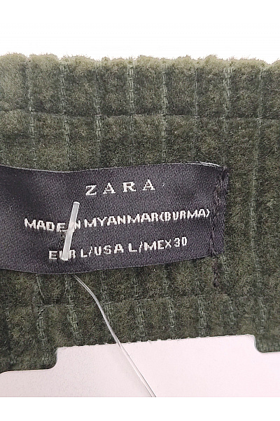 ZARA Bavlněná khaki mini sukně s knoflíky a kapsami Velikost L | ZARA | obrázek 4