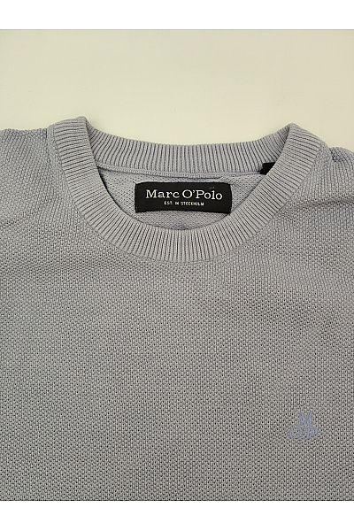 Marc O´Polo Šedý bavlněný pánský pulovr s kulatým výstřihem basic Vel. M | Marc O´Polo | obrázek 2