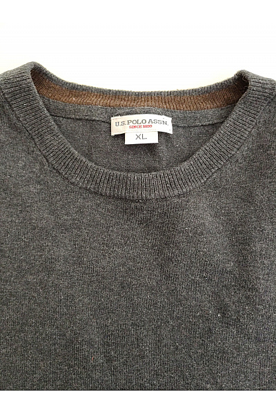 U.S.POLO ASSN. Pánský šedý bavlněný pulovr basic Velikost US Xl | U.S.POLO ASSN. | obrázek 5