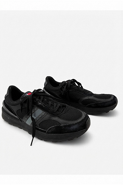 TOMMY HILFIGER Pánské Tenisky Jeans Retro Runner Mesh Černé Velikost 43
