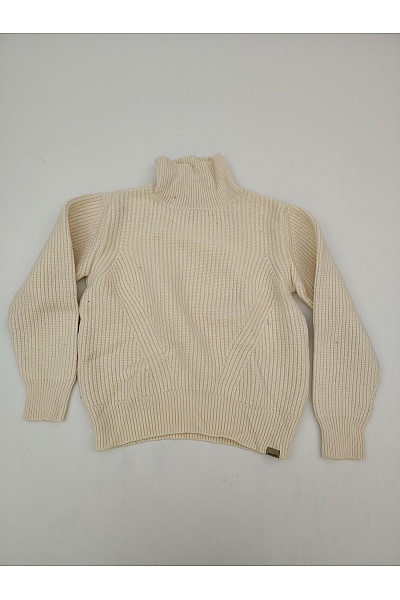 Woolrich Béžový Vlněný Rolák Pletený žebrovaný Zimní Pulovr Vel. L