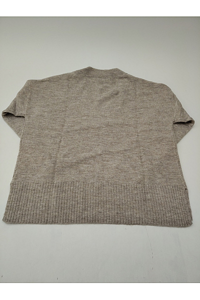 TOM TAILOR Béžový vlněný pulovr z jačí vlny s výstřihem do V oversized Velikost L | TOM TAILOR | obrázek 6