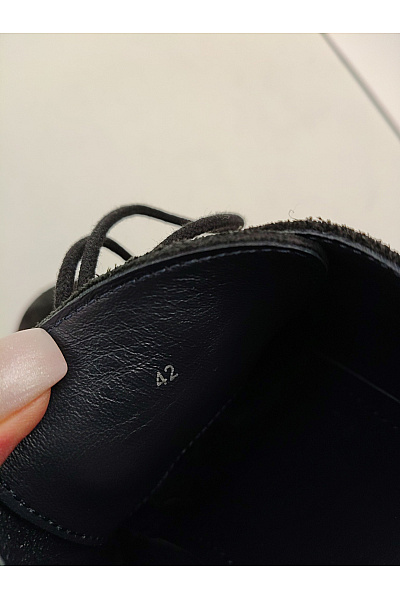 Pánské černé kožené semišové šněrovací polobotky elegantní Vel. EU 42 | Unimoda | obrázek 9