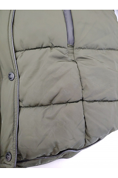 MARIKOO Dámská prošívaná zimní parka s kapucí a kožešinou khaki Velikost XXL | MARIKOO | obrázek 3