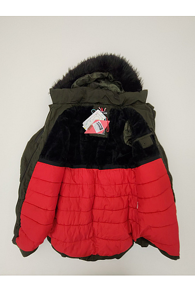 MARIKOO Dámská prošívaná zimní parka s kapucí a kožešinou khaki Velikost XXL | MARIKOO | obrázek 7