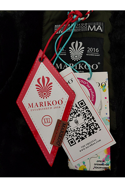 MARIKOO Dámská prošívaná zimní parka s kapucí a kožešinou khaki Velikost XXL | MARIKOO | obrázek 8