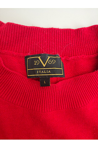 V1969 ITALIA Červený dámský kašmírový pulovr basic Velikost L | V1969 ITALIA | obrázek 5