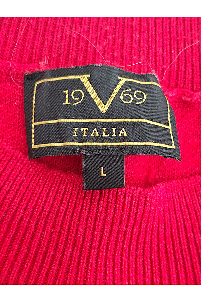 V1969 ITALIA Červený dámský kašmírový pulovr basic Velikost L | V1969 ITALIA | obrázek 6