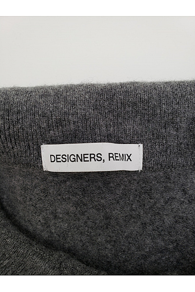 Designers Remix Šedý vlněný pulovr s límečkem na knoflíky Vel. S | Designers Remix  | obrázek 6