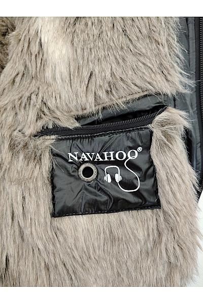 NAVAHOO Černá prošívaná zimní bunda s kapucí a kožíškem Vel. M | NAVAHOO | obrázek 10