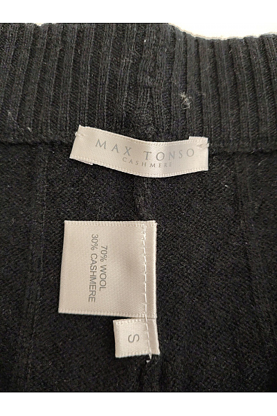 Max Mara Černé vlněné široké úpletové žebrované kalhoty Velikost S | Max Mara | obrázek 4