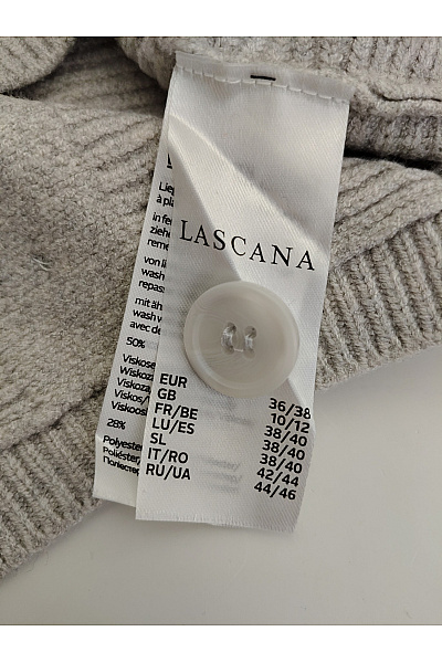 Lasca Šedý pletený žebrovaný pulovr se spadlými rameny Velikost EU 36/38 | Lasca | obrázek 7