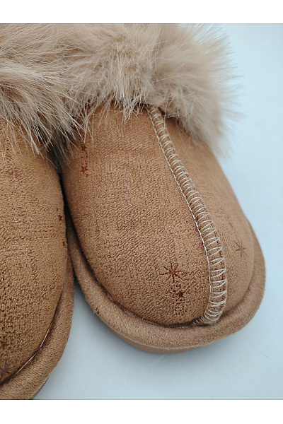 Dámské hnědé domácí pantofle s kožíškem nazouvací Velikost EU 38 | Unimoda | obrázek 6