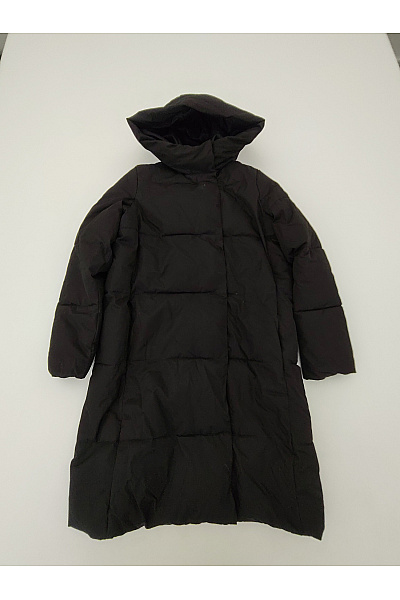 VERO MODA Černá Dlouhá Prošívaná Zimní Bunda S Kapucí Vel. M