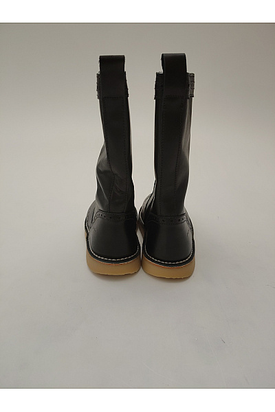 pom Dětské černé kozačky s brogue zdobením na zip Velikost 36 | pom pom | obrázek 4