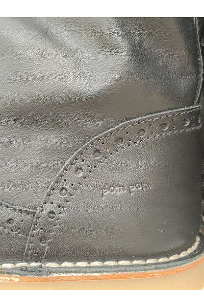 pom Dětské černé kozačky s brogue zdobením na zip Velikost 36 | pom pom | obrázek 8