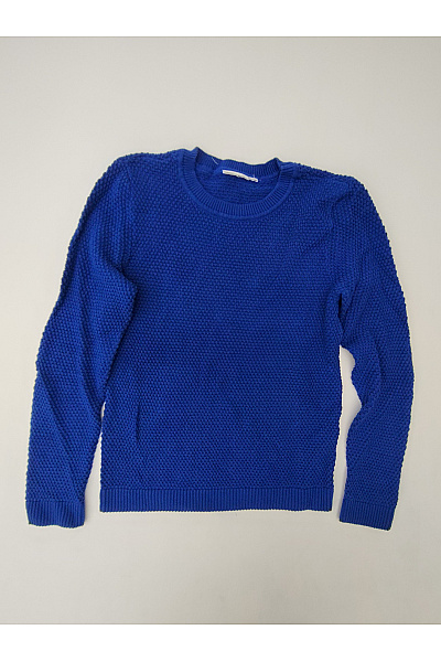 VILA Dámský Modrý Pletený Bavlněný Pulovr Basic Vel. M