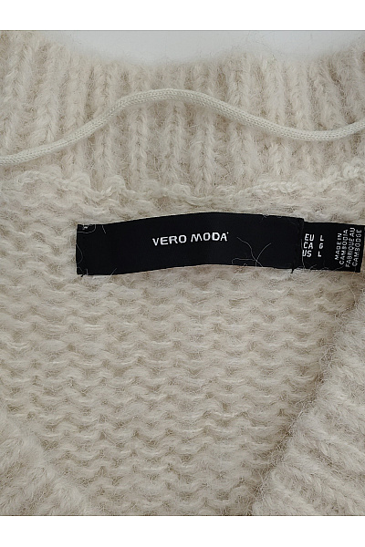 VERO MODA Béžový crop pulovr do véčka s balonovými rukávy Vel. EU L | VERO MODA | obrázek 4