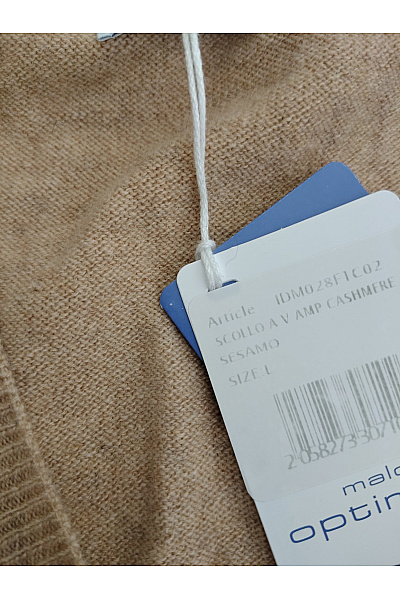 Malo optimum Dámský béžový kašmírový pulovr do véčka basic Velikost L | malo optimum | obrázek 5
