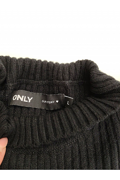 ONLY Černé pletené šaty s dlouhým rukávem a stojáčkem Velikost L | ONLY | obrázek 5