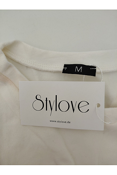 Stylove Bílé bavlněné úpletové šaty s dlouhým rukávem Vel. M | stylove | obrázek 7