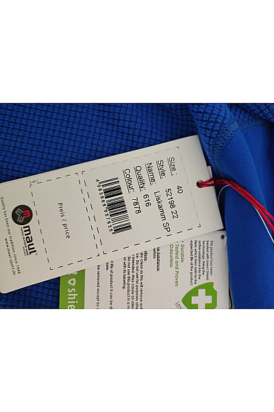 MAUL SPORTS Dámská modrá sportovní mikina na zip se stojáčkem Vel. EU 40 | MAUL SPORTS | obrázek 6