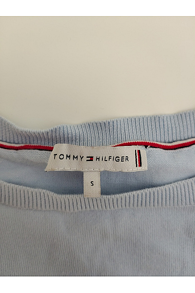 TOMMY HILFIGER Dámský bavlněný pulovr s lodičkovým výstřihem modrý Velikost S | TOMMY HILFIGER | obrázek 6
