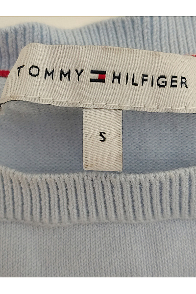 TOMMY HILFIGER Dámský bavlněný pulovr s lodičkovým výstřihem modrý Velikost S | TOMMY HILFIGER | obrázek 7